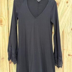 Express Black Dress with Lace Sleeves